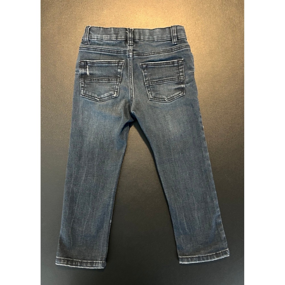 Zara Boys Distressed Dark Wash Denim Jeans Size 2-3 Years CM 98 Blue Pants 1578 - Picture 2 of 12